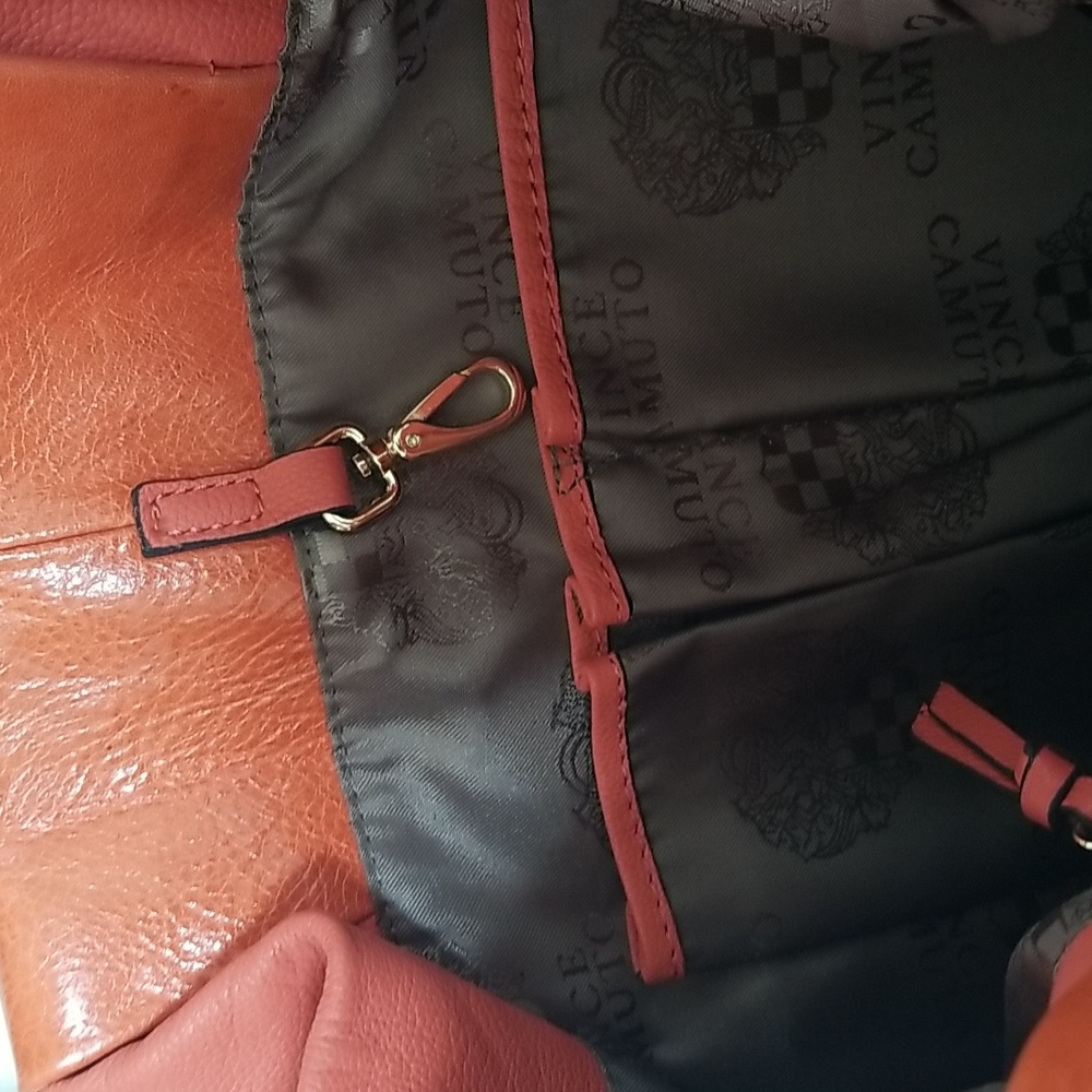 Orange Leather Shoulder Bag - Picture 9 of 10